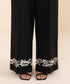 Women's Unstitched Printed Linen Black 3 Piece Suit